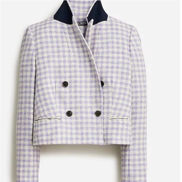 NWT J.Crew Cropped double-breasted blazer in English wool. - Picture 7 of 16